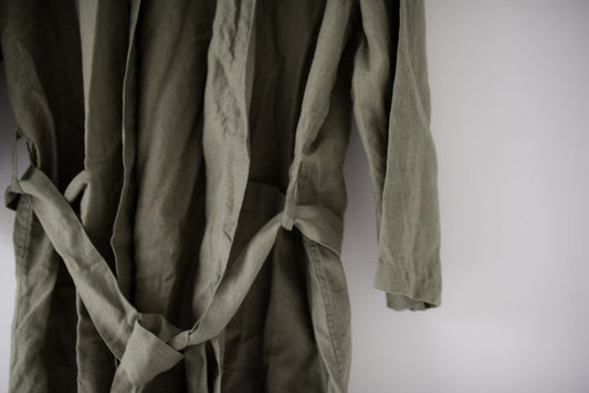 Linen Robe - Khaki