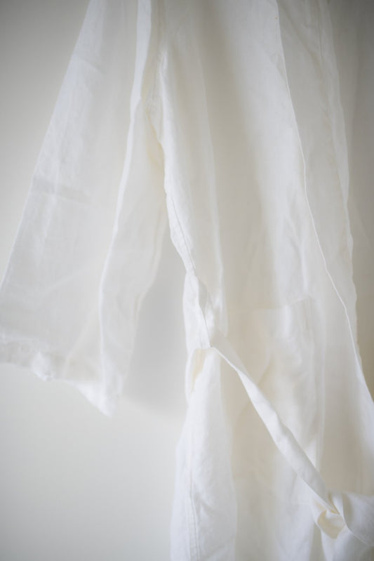 Linen Robe - Milk