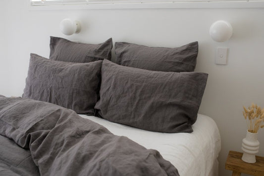 Linen Pillowcases - Charcoal