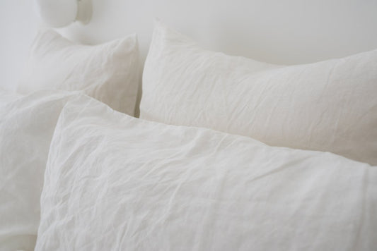 Linen Pillowcases - Milk