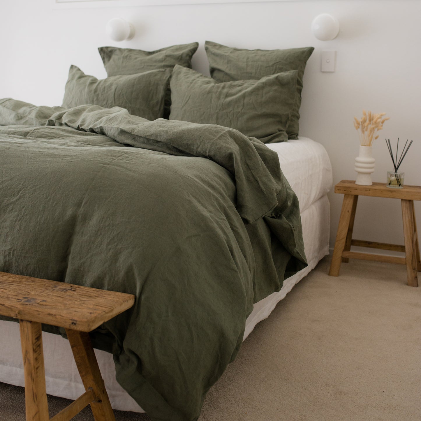 Linen Duvet Cover - Khaki